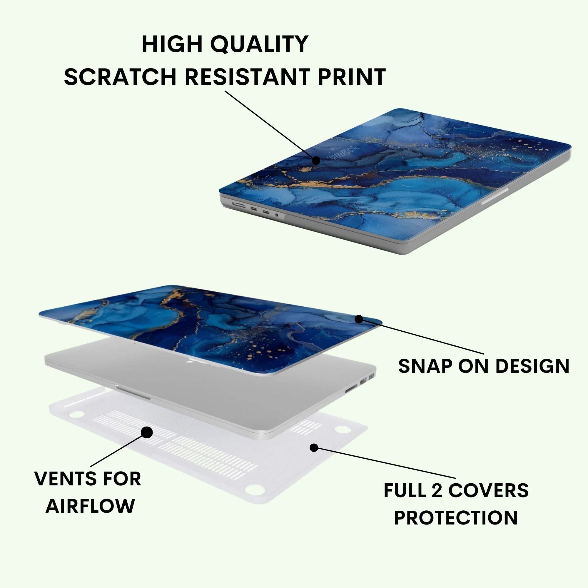 Azure Swirl Macbook Case