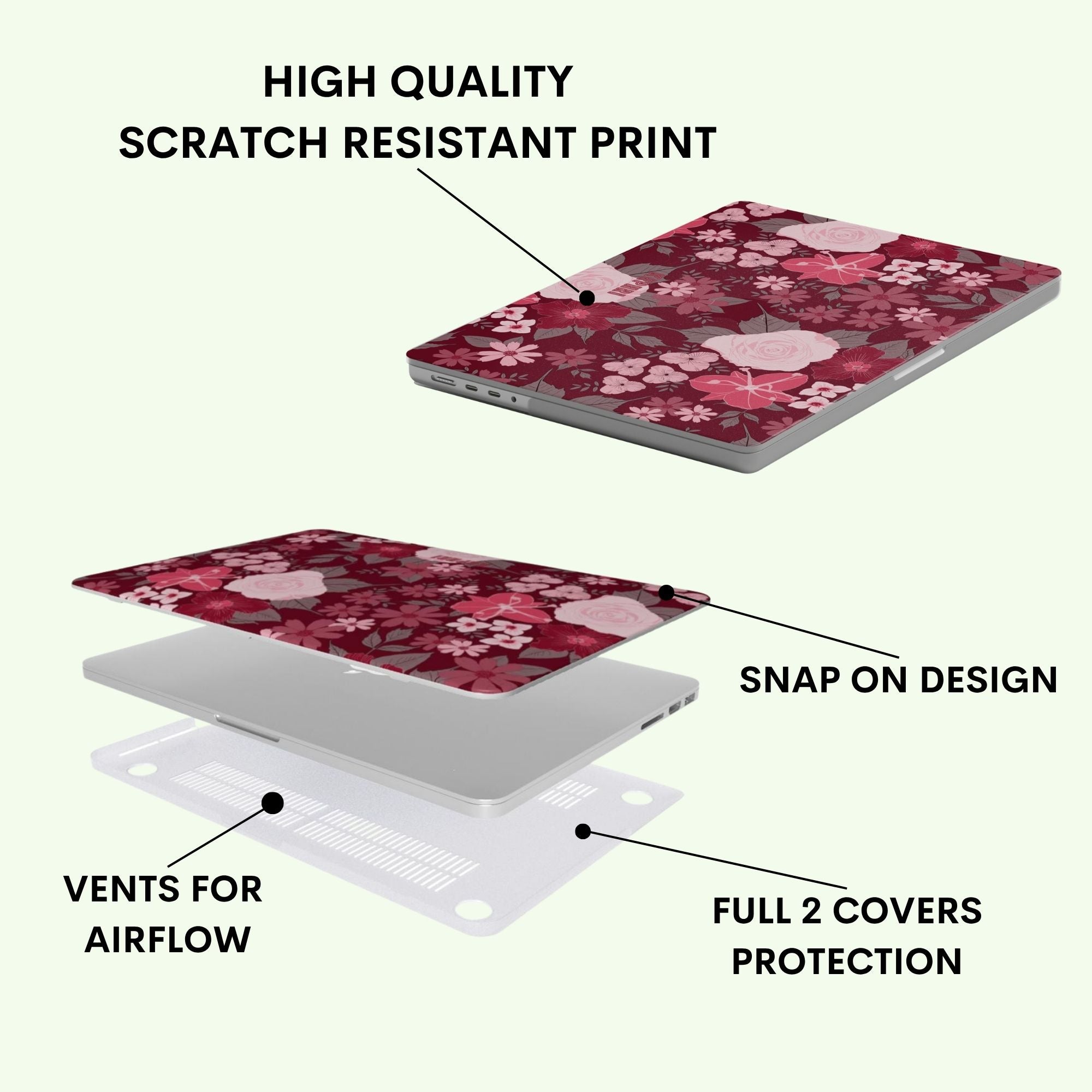 Rose Noir Macbook Case
