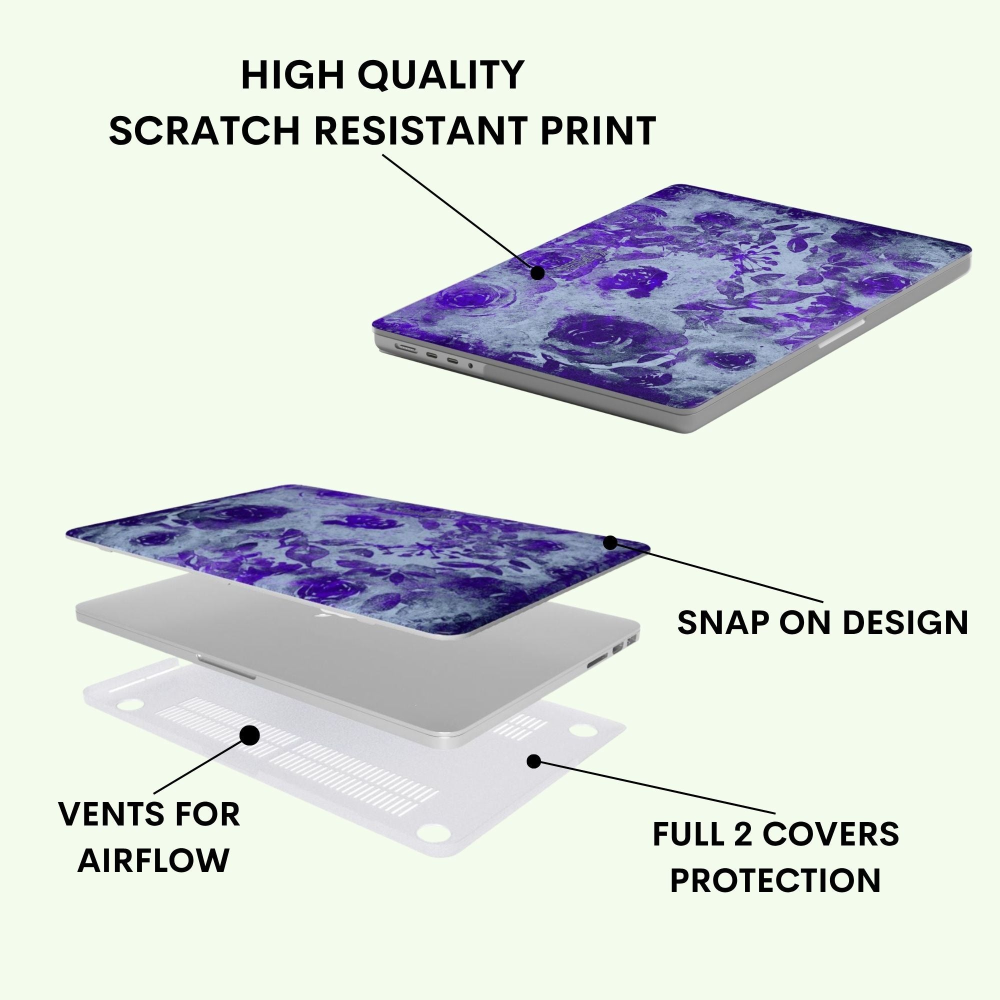 Purp Fauna Macbook Case