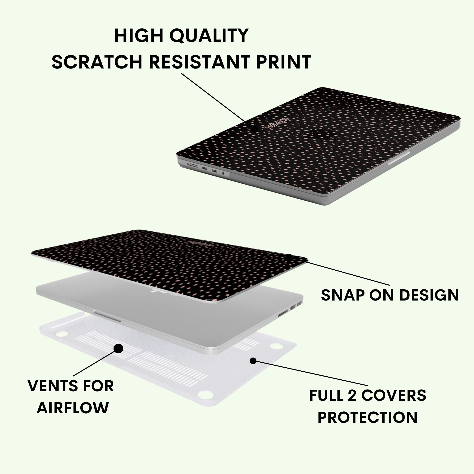Black Salt Macbook Case