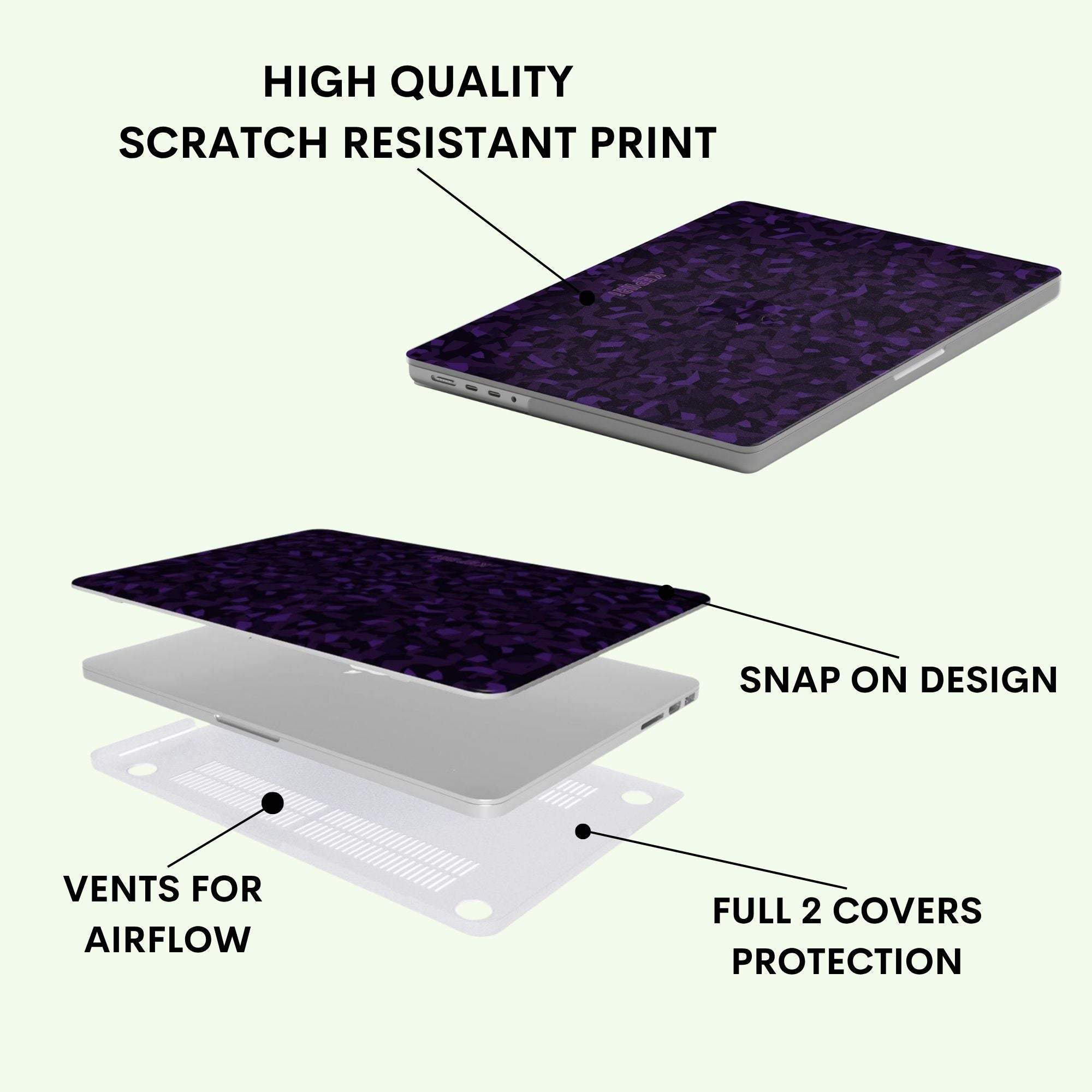 Purple Static Macbook Case