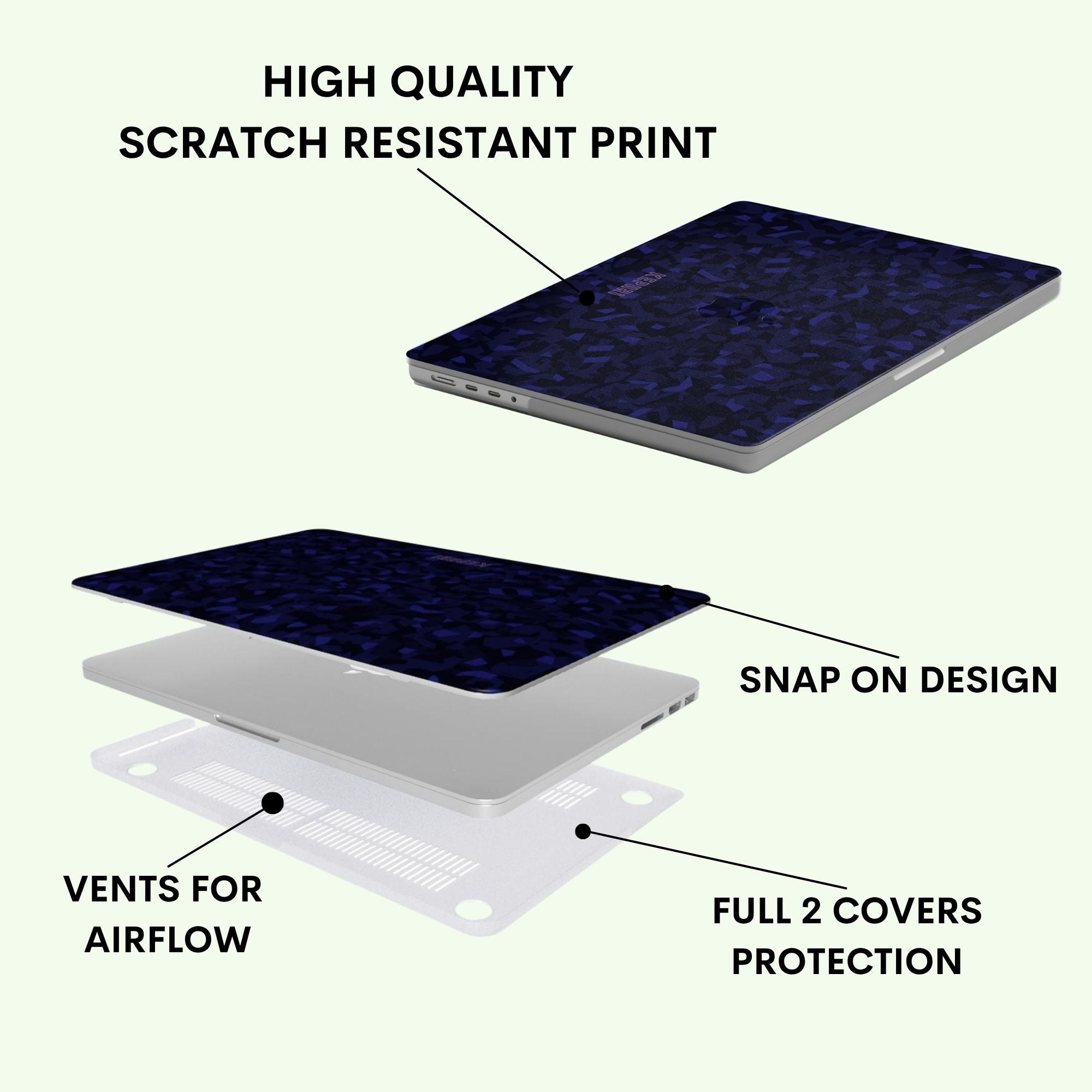 Blue Static Macbook Case