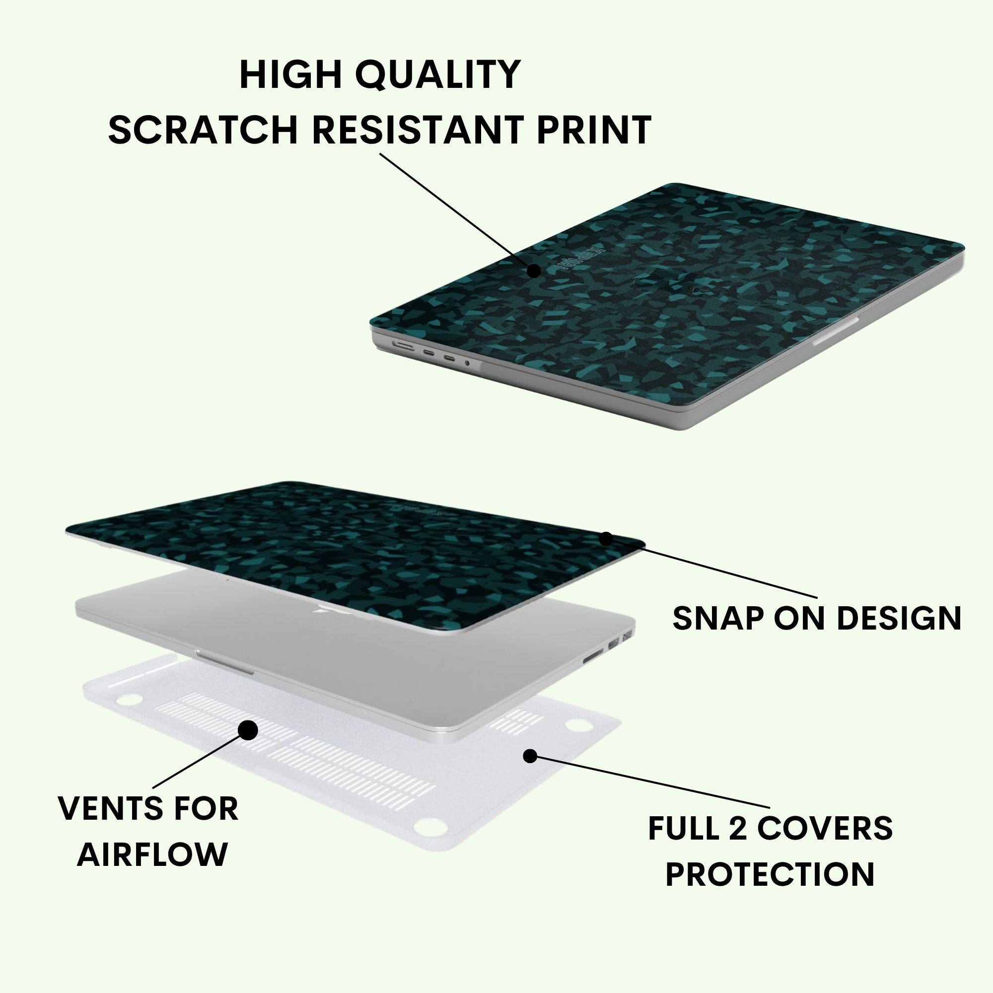 Green Static Macbook Case