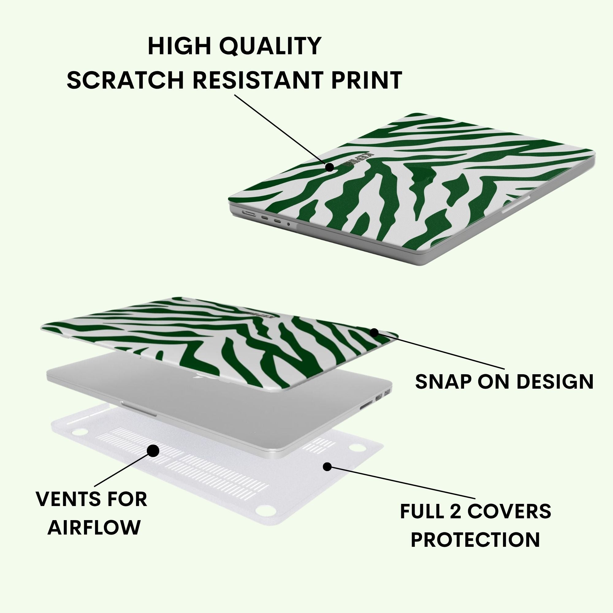 Verdant Stripes Macbook Case
